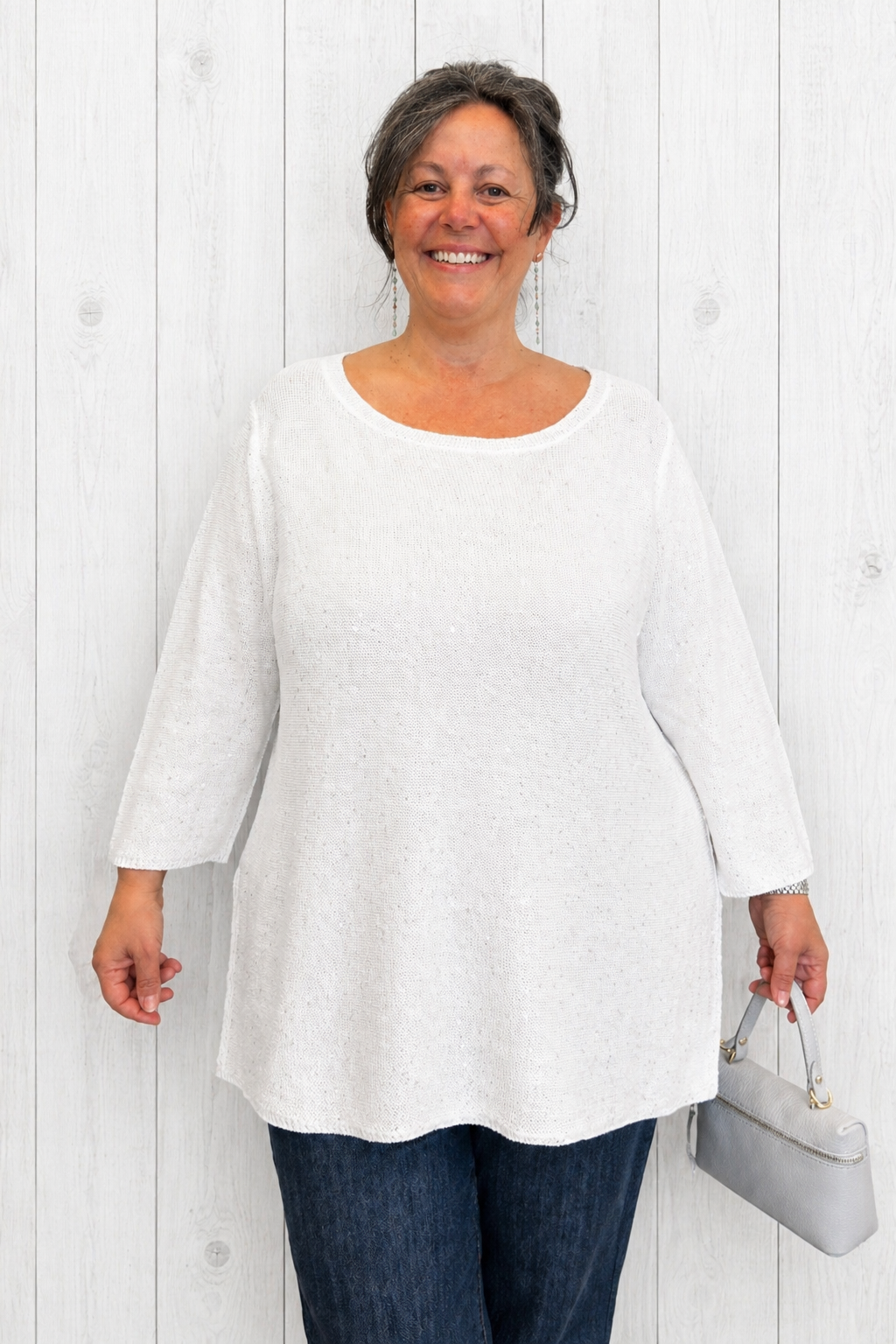 Maglia con micro paillettes