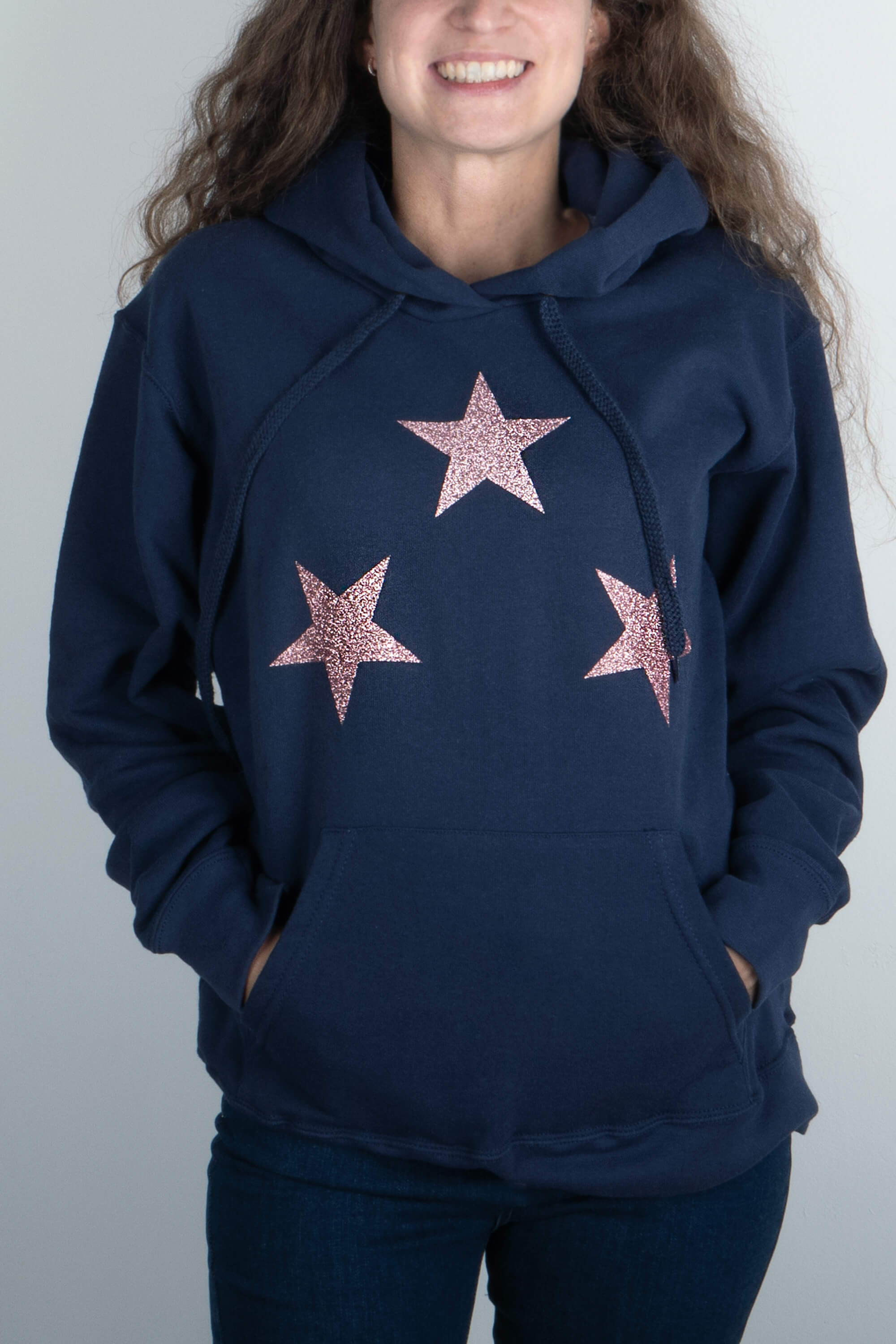 Felpa Tre Stelle Glitter